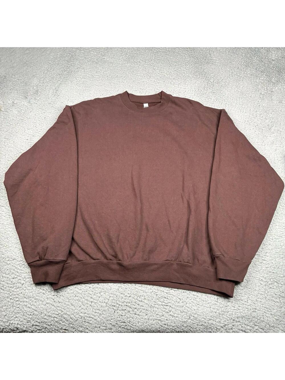 Los Angeles Apparel 14oz Crewneck Sweatshirt Mens XL Brown Heavyweight Blank